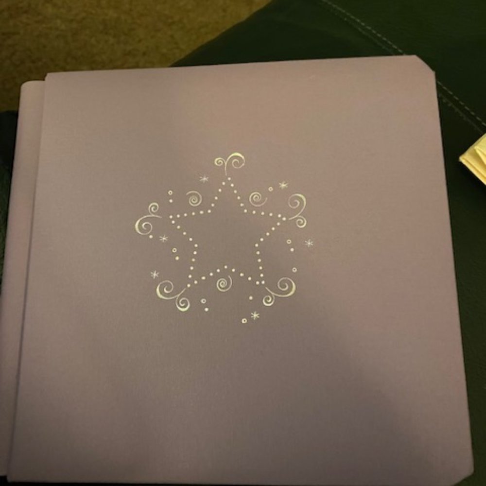 NEW Creative Memories 7 x 7 Lavender Silver Star Scrapbook Album white pages